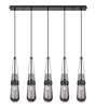 Milan - 5 Light - 36 inch - Matte Black - Linear Pendant (125-452-1P-BK-G452-4SM)