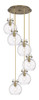 Newton Sphere - 6 Light - 19 inch - Brushed Brass - Multi Pendant (116-410-1PS-BB-G410-8CL)