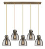 Newton Bell - 5 Light - 40 inch - Brushed Brass - Linear Pendant (125-410-1PS-BB-G412-8SM)