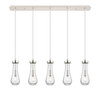 Owego - 5 Light - 37 inch - Brushed Polished Nickel - Linear Pendant (125-451-1P-PN-G451-4SDY)