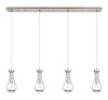 Owego - 4 Light - 49 inch - Brushed Satin Nickel - Linear Pendant (124-451-1P-SN-G451-5CL)