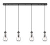 Owego - 4 Light - 49 inch - Matte Black - Linear Pendant (124-451-1P-BK-G451-5CL)