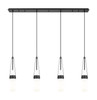 Milan - 4 Light - 48 inch - Matte Black - Linear Pendant (124-452-1P-BK-G452-4GWH)