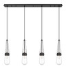 Milan - 4 Light - 48 inch - Matte Black - Linear Pendant (124-452-1P-BK-G452-4CL)