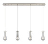 Owego - 4 Light - 49 inch - Brushed Satin Nickel - Linear Pendant (124-451-1P-SN-G451-4SM)