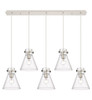 Newton Cone - 5 Light - 40 inch - Polished Nickel - Linear Pendant (125-410-1PS-PN-G411-8CL)