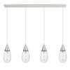 Malone - 4 Light - 50 inch - Polished Nickel - Linear Pendant (124-450-1P-PN-G450-6SCL)
