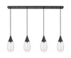 Malone - 4 Light - 50 inch - Matte Black - Linear Pendant (124-450-1P-BK-G450-6SCL)
