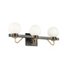 Chelton 3 Light Matte Black & Harvest Brass Vanity Light (AC11422WH)