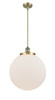 Beacon - 1 Light - 16 inch - Antique Brass - Stem Hung - Pendant (201S-AB-G201-16-LED)