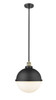 Hampden - 1 Light - 13 inch - Black Antique Brass - Stem Hung - Pendant (201S-BAB-HFS-121-BK-LED)