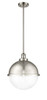 Hampden - 1 Light - 13 inch - Brushed Satin Nickel - Stem Hung - Pendant (201S-SN-HFS-122-SN)
