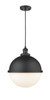 Hampden - 1 Light - 13 inch - Matte Black - Cord hung - Pendant (201C-BK-HFS-121-BK-LED)