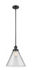 Cone - 1 Light - 12 inch - Matte Black - Stem Hung - Mini Pendant (201S-BK-G42-L-LED)