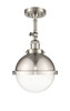 Hampden - 1 Light - 9 inch - Brushed Satin Nickel - Semi-Flush Mount (201F-SN-HFS-82-SN-LED)