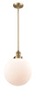 Beacon - 1 Light - 12 inch - Brushed Brass - Stem Hung - Mini Pendant (201S-BB-G201-12-LED)