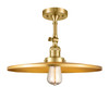 Railroad - 1 Light - 16 inch - Satin Gold - Semi-Flush Mount (201F-SG-MFR-SG-16-LED)