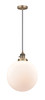 Beacon - 1 Light - 12 inch - Brushed Brass - Cord hung - Mini Pendant (201CSW-BB-G201-12-LED)