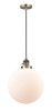 Beacon - 1 Light - 12 inch - Antique Brass - Cord hung - Mini Pendant (201CSW-AB-G201-12-LED)