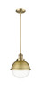 Hampden - 1 Light - 9 inch - Brushed Brass - Stem Hung - Mini Pendant (201S-BB-HFS-82-BB)