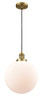 Beacon - 1 Light - 12 inch - Brushed Brass - Cord hung - Mini Pendant (201C-BB-G201-12-LED)