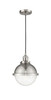 Hampden - 1 Light - 9 inch - Brushed Satin Nickel - Cord hung - Mini Pendant (201C-SN-HFS-84-SN-LED)