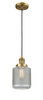 Stanton - 1 Light - 6 inch - Brushed Brass - Cord hung - Mini Pendant (201C-BB-G262)