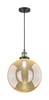 Beacon - 1 Light - 12 inch - Black Antique Brass - Cord hung - Mini Pendant (201C-BAB-G208-12)