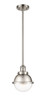Hampden - 1 Light - 7 inch - Brushed Satin Nickel - Stem Hung - Mini Pendant (201S-SN-HFS-62-SN-LED)