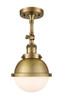 Hampden - 1 Light - 7 inch - Brushed Brass - Semi-Flush Mount (201F-BB-HFS-61-BB)