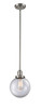 Beacon - 1 Light - 8 inch - Brushed Satin Nickel - Stem Hung - Mini Pendant (201S-SN-G202-8-LED)