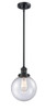 Beacon - 1 Light - 8 inch - Matte Black - Stem Hung - Mini Pendant (201S-BK-G204-8-LED)