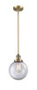 Beacon - 1 Light - 8 inch - Brushed Brass - Stem Hung - Mini Pendant (201S-BB-G202-8-LED)