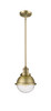 Hampden - 1 Light - 7 inch - Brushed Brass - Stem Hung - Mini Pendant (201S-BB-HFS-64-BB)