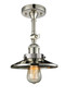 Railroad - 1 Light - 8 inch - Polished Nickel - Semi-Flush Mount (201F-PN-M1-LED)