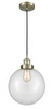 Beacon - 1 Light - 10 inch - Antique Brass - Cord hung - Mini Pendant (201C-AB-G202-10)