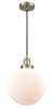 Beacon - 1 Light - 10 inch - Antique Brass - Cord hung - Mini Pendant (201C-AB-G201-10)