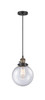 Beacon - 1 Light - 8 inch - Black Antique Brass - Cord hung - Mini Pendant (201CSW-BAB-G204-8-LED)