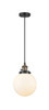 Beacon - 1 Light - 8 inch - Black Antique Brass - Cord hung - Mini Pendant (201CSW-BAB-G201-8-LED)