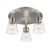 Clarence 3 Light Brushed Nickel Flush Mount (AC10768BN)