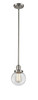 Beacon - 1 Light - 6 inch - Brushed Satin Nickel - Stem Hung - Mini Pendant (201S-SN-G202-6-LED)