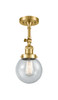 Beacon - 1 Light - 6 inch - Satin Gold - Semi-Flush Mount (201F-SG-G204-6)