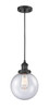Beacon - 1 Light - 8 inch - Matte Black - Cord hung - Mini Pendant (201C-BK-G204-8-LED)