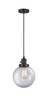 Beacon - 1 Light - 8 inch - Matte Black - Cord hung - Mini Pendant (201CSW-BK-G202-8)