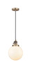 Beacon - 1 Light - 8 inch - Brushed Brass - Cord hung - Mini Pendant (201CSW-BB-G201-8)