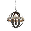 Castello 4 Light Distressed Wood And Black Chandelier (AC10015)