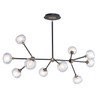 Grappolo 10 Light Matte Black & Vintage Gold Chandelier (AC7000BG)