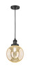 Beacon - 1 Light - 8 inch - Matte Black - Cord hung - Mini Pendant (201C-BK-G208-8)