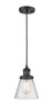 Cone - 1 Light - 6 inch - Matte Black - Cord hung - Mini Pendant (201C-BK-G64-LED)