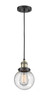 Beacon - 1 Light - 6 inch - Black Antique Brass - Cord hung - Mini Pendant (201C-BAB-G204-6-LED)